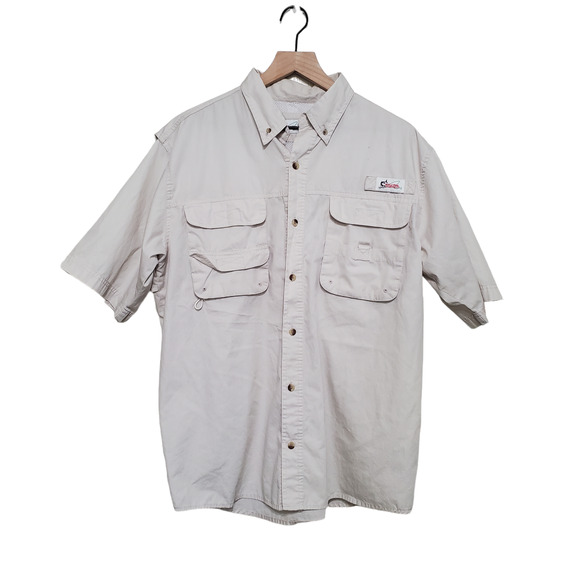 World Wide Sportsman Fishing Shirt Vented Button Down Outdoor Short Sleeve Large - Picture 1 of 10